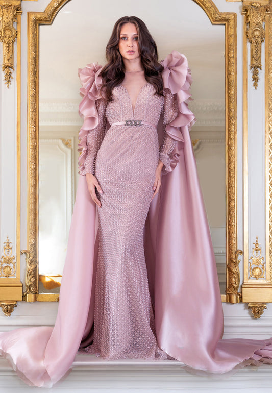 Dramatic Caped Gown
