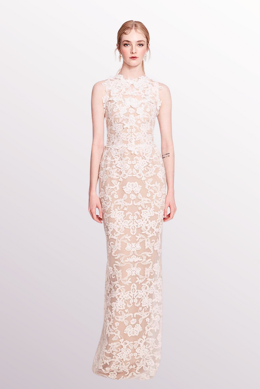 Sleeveless Corded-Lace Dress