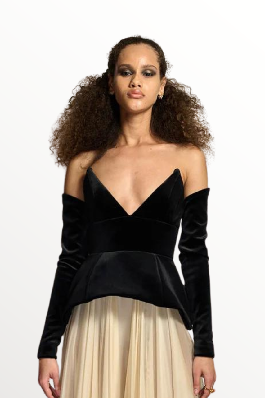 Velvet Peplum Top