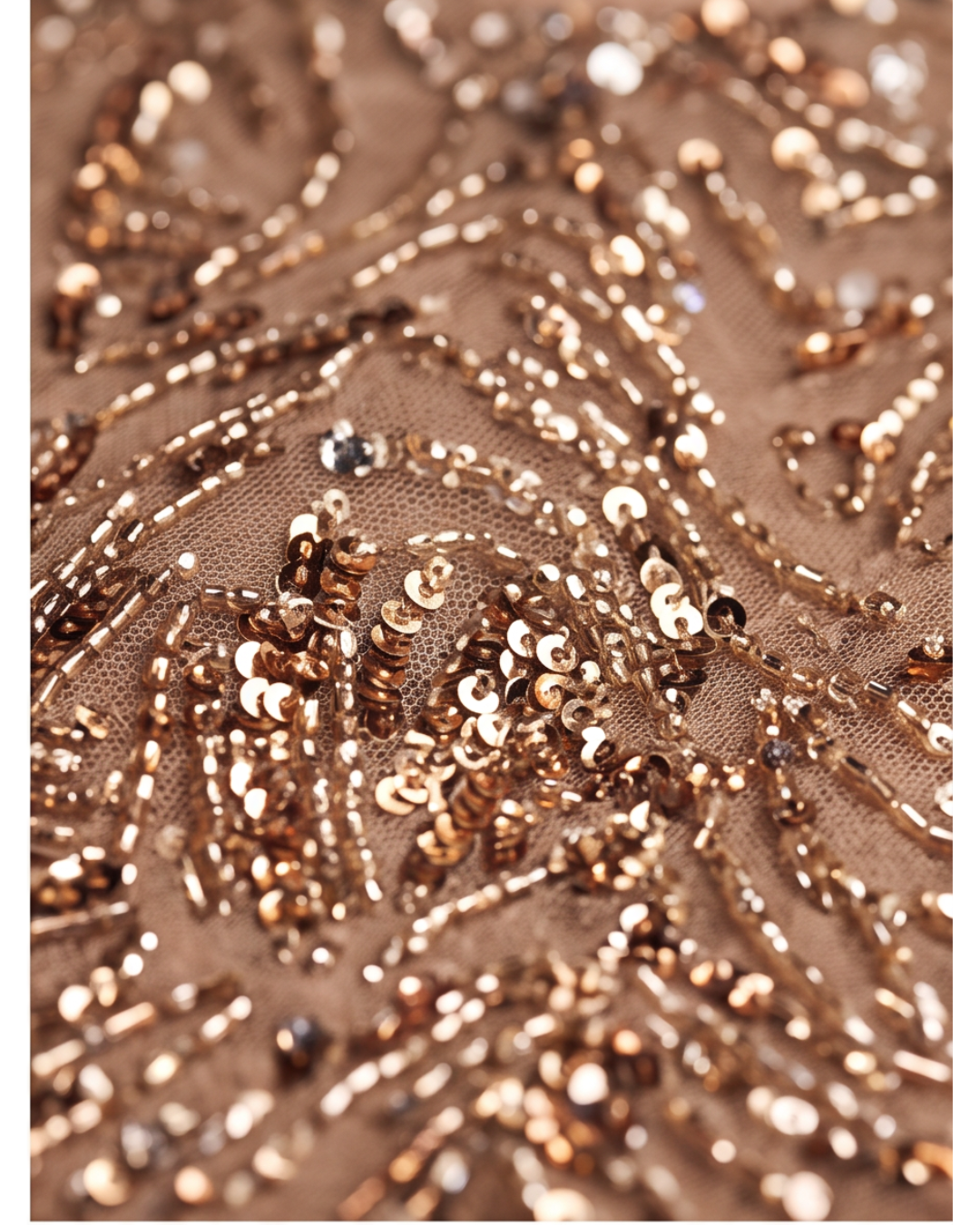 Long Sleeve Sequin Gown