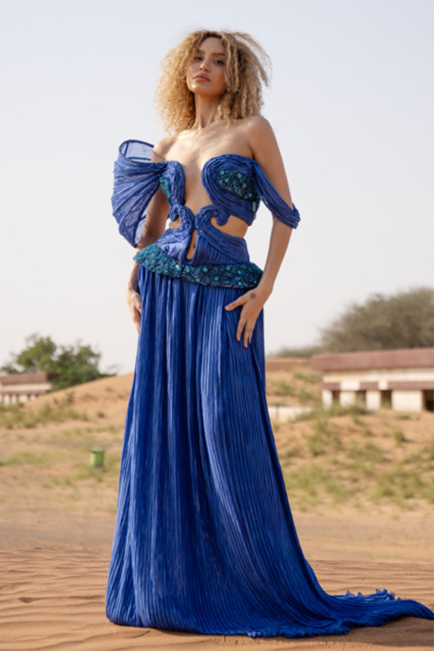 Sculpted Off Shoulder Gown