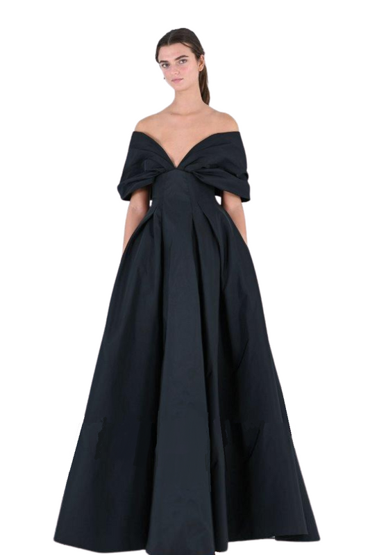 Draped Off Shoulder Gown