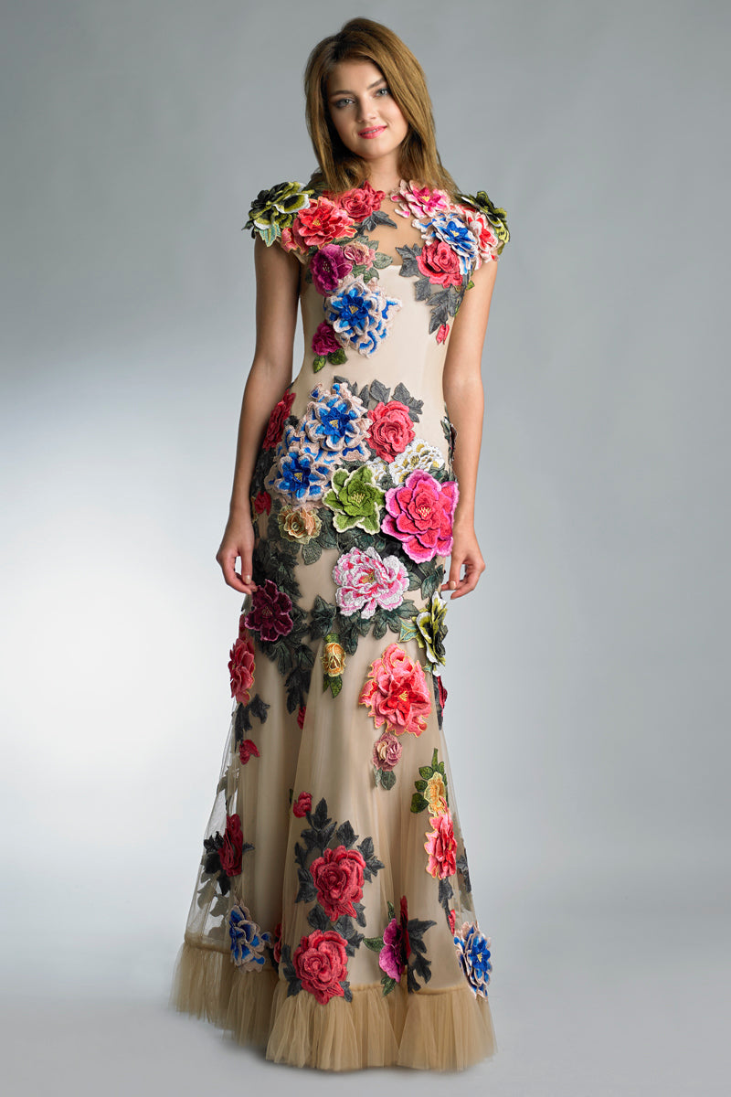 Multi Applique Gown