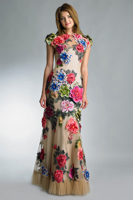 Multi Applique Gown