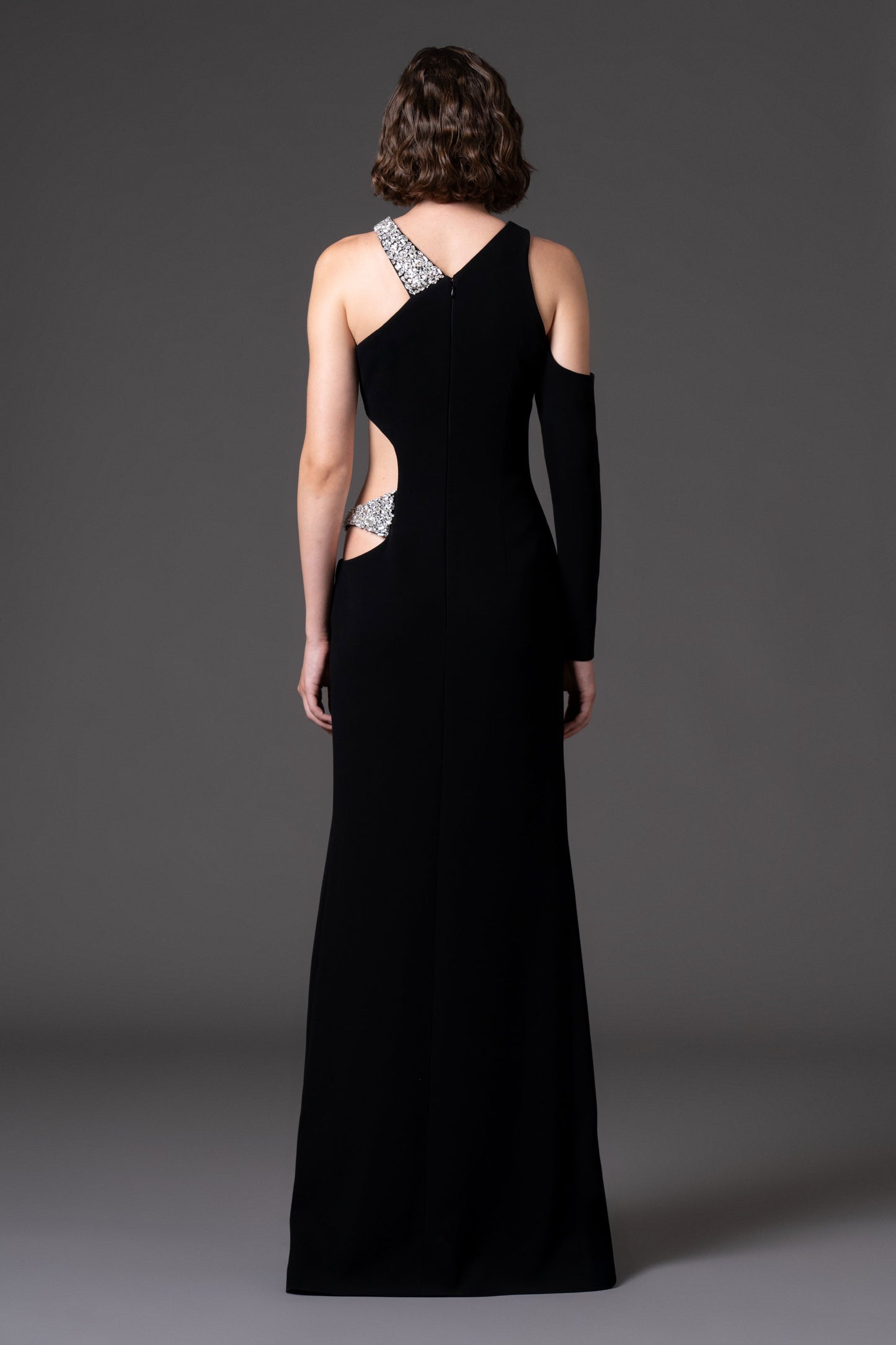 Black Crêpe Cutout Dress