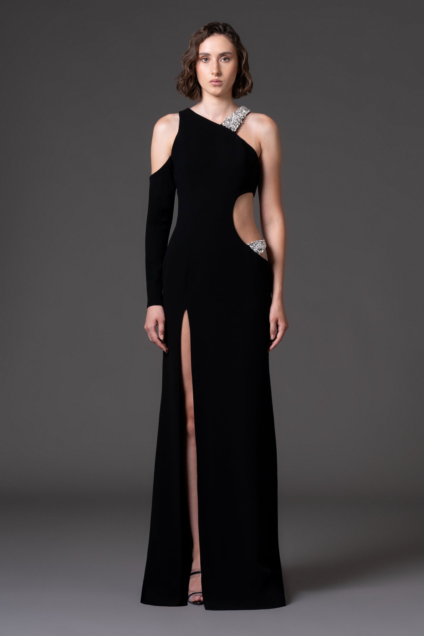 Black Crêpe Cutout Dress