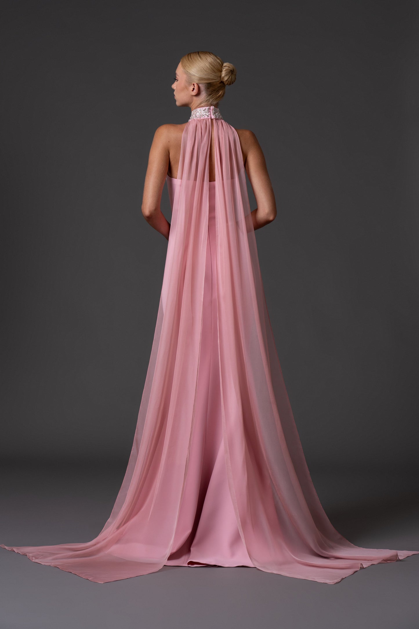 Halter Neck Crêpe Dress