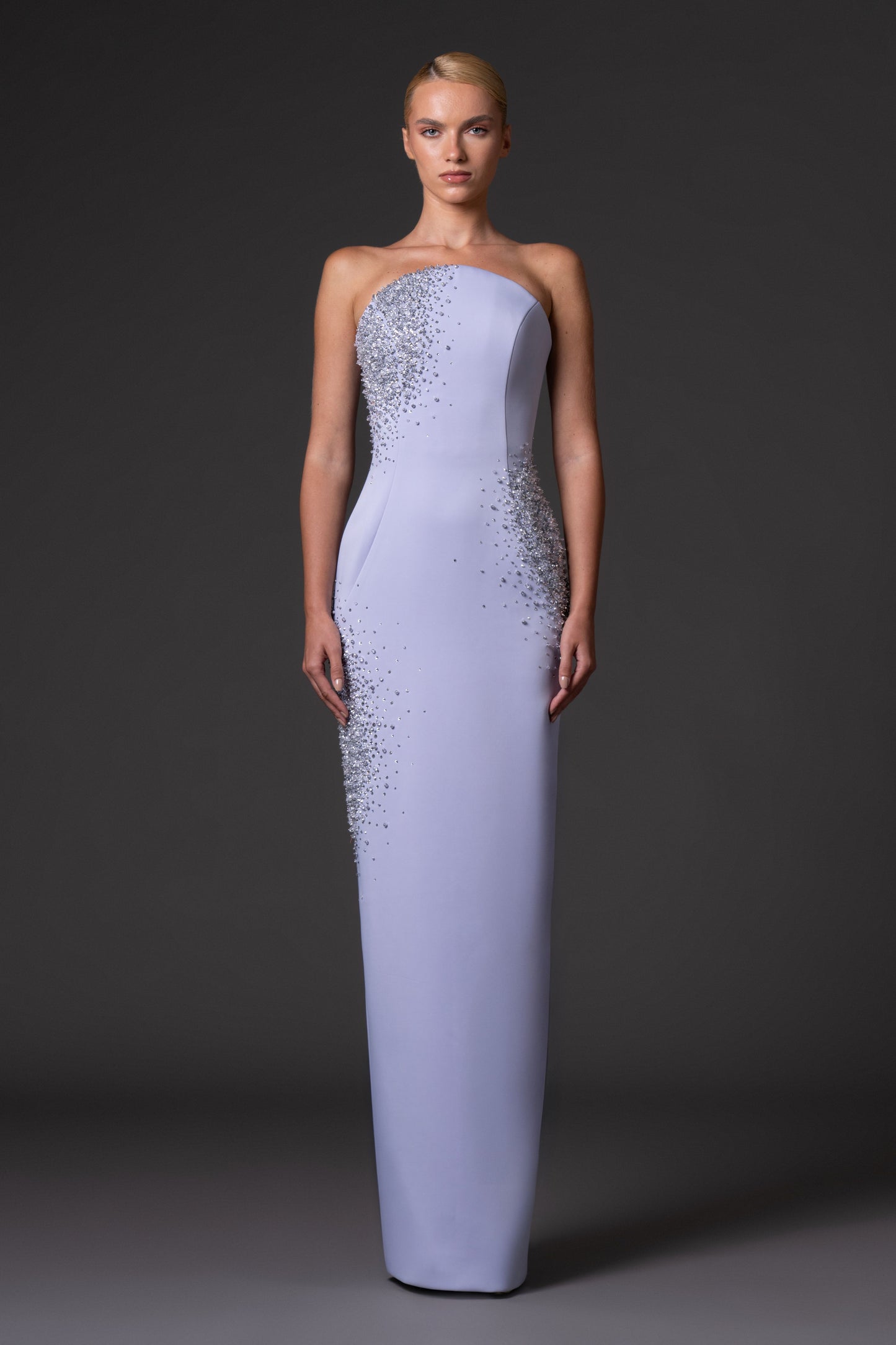 Strapless Scuba Crêpe Dress