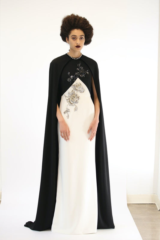 Color Block Cape Gown