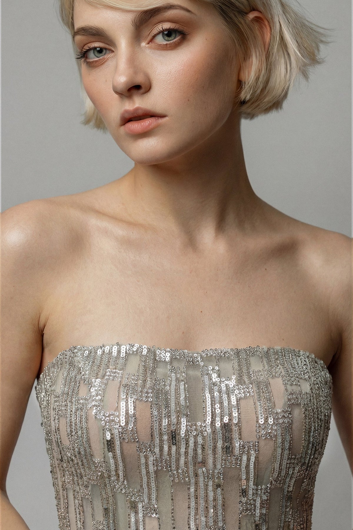 Strapless Sequin Mermaid Gown