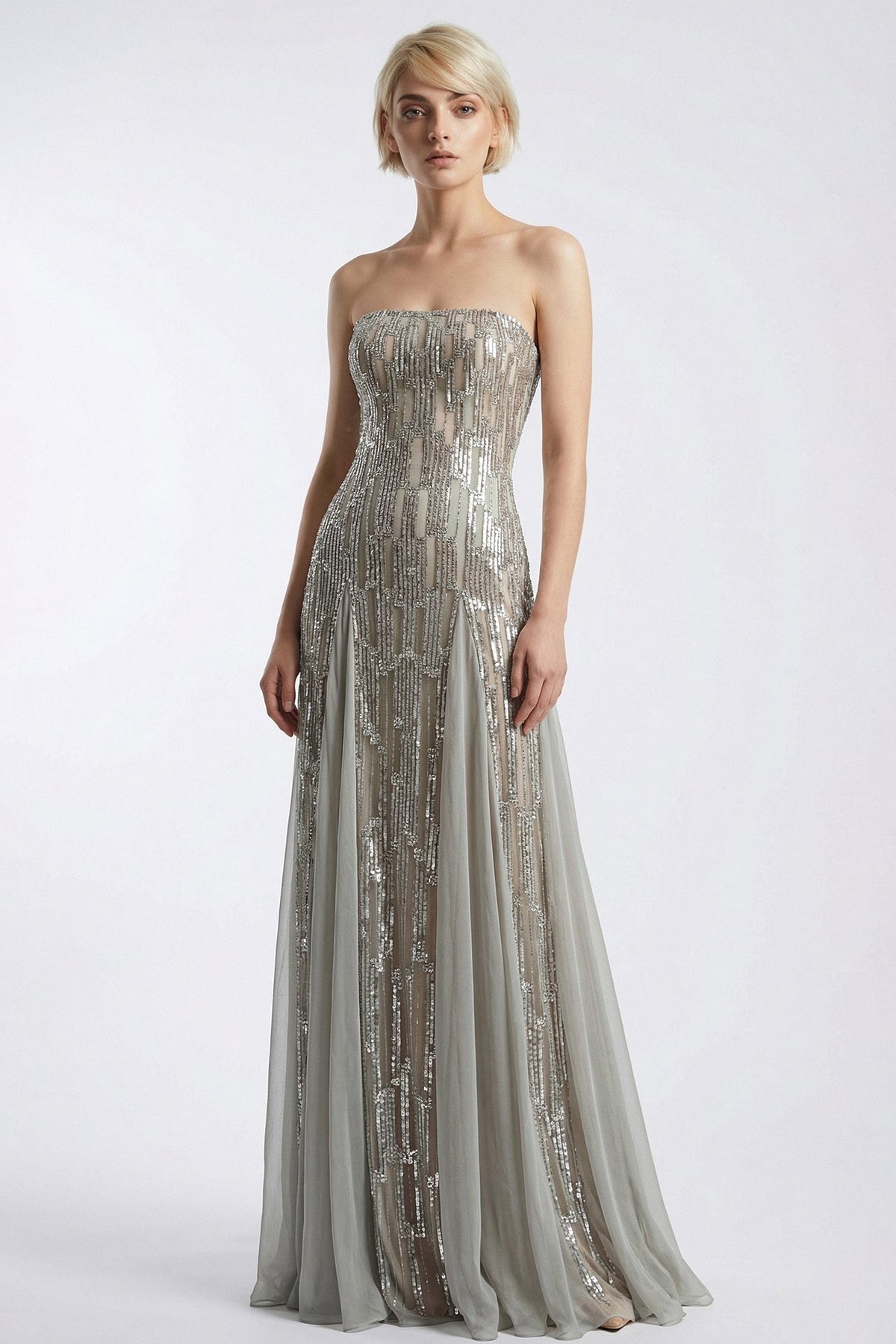 Strapless Sequin Mermaid Gown