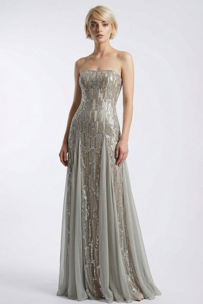 Strapless Sequin Mermaid Gown