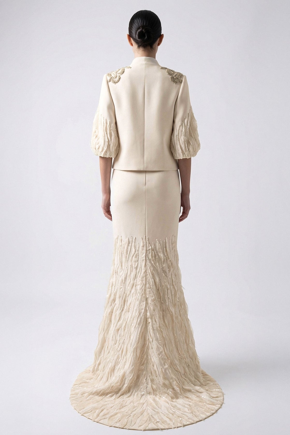 Strapless Embroidered Mermaid Gown
