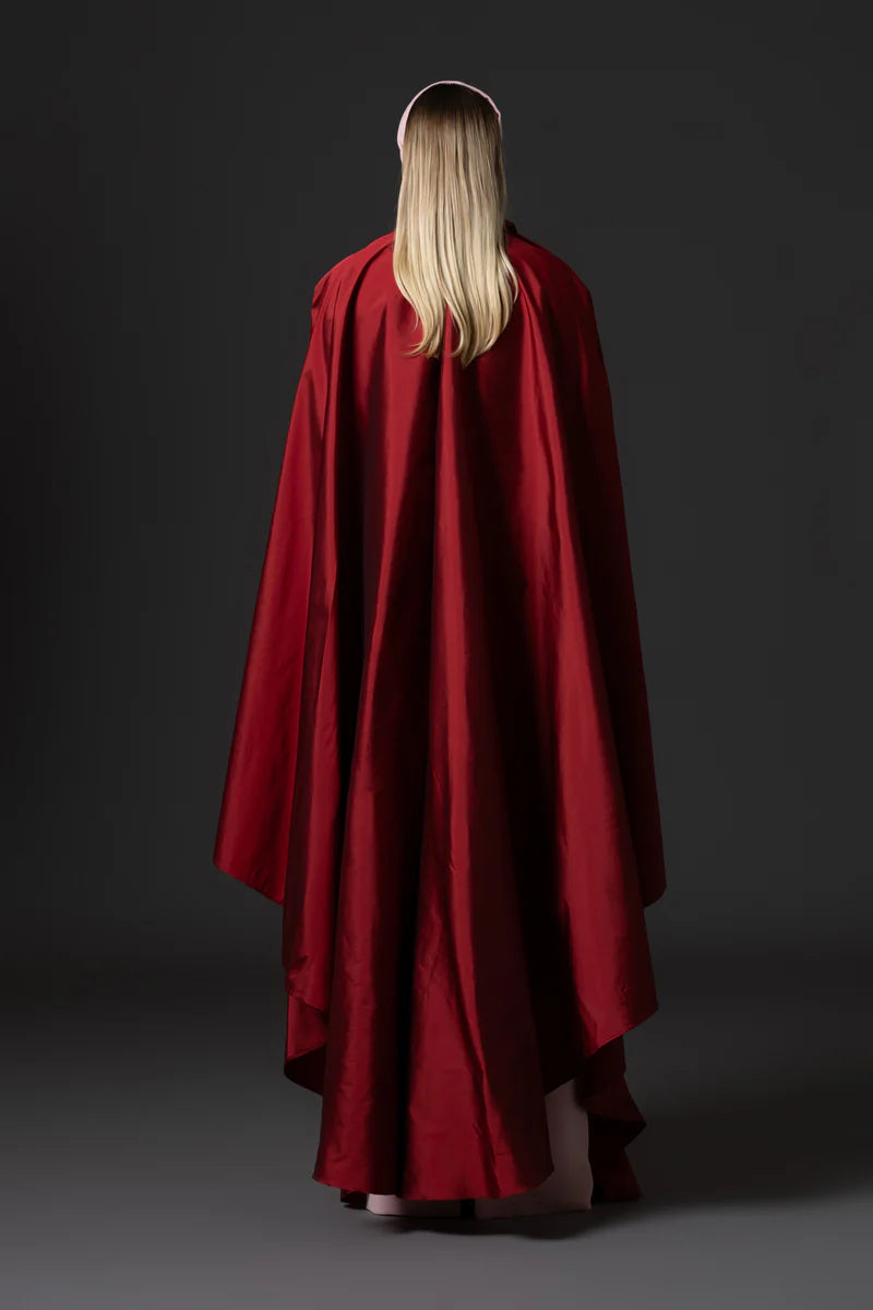 Pink Crêpe Abaya with Taffeta Cape