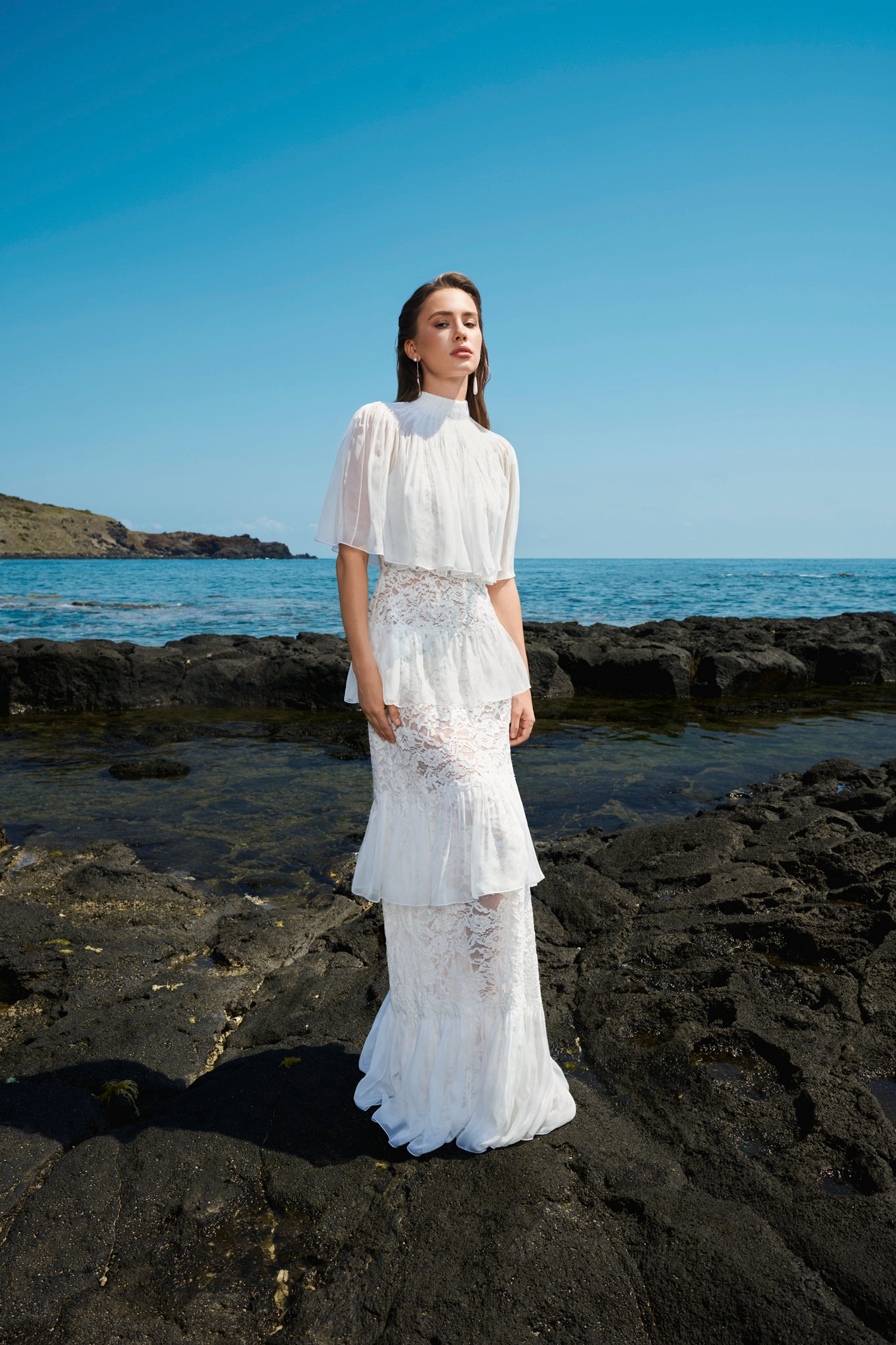 Scarletta High Neck Lace Gown