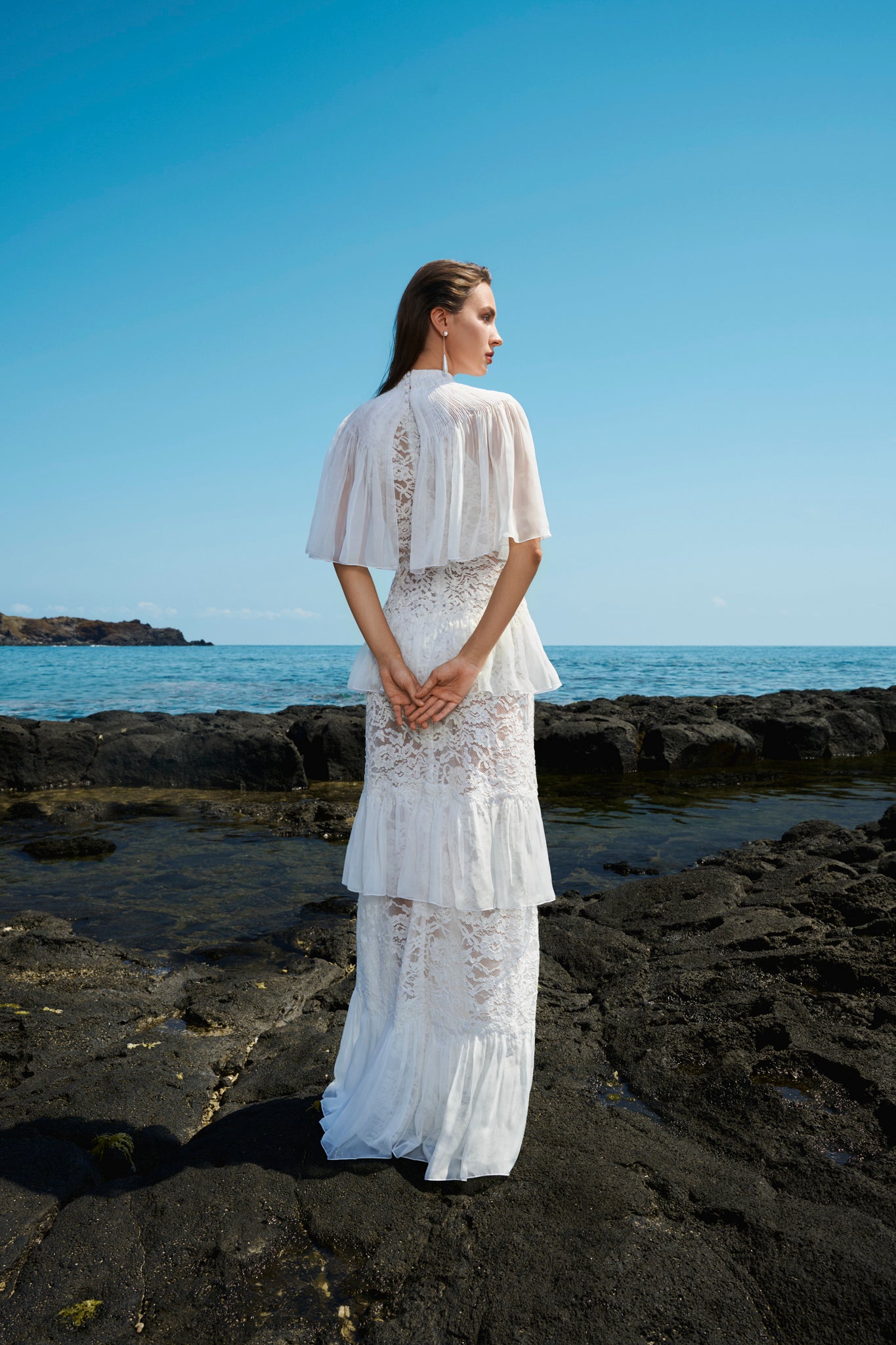 Scarletta High Neck Lace Gown