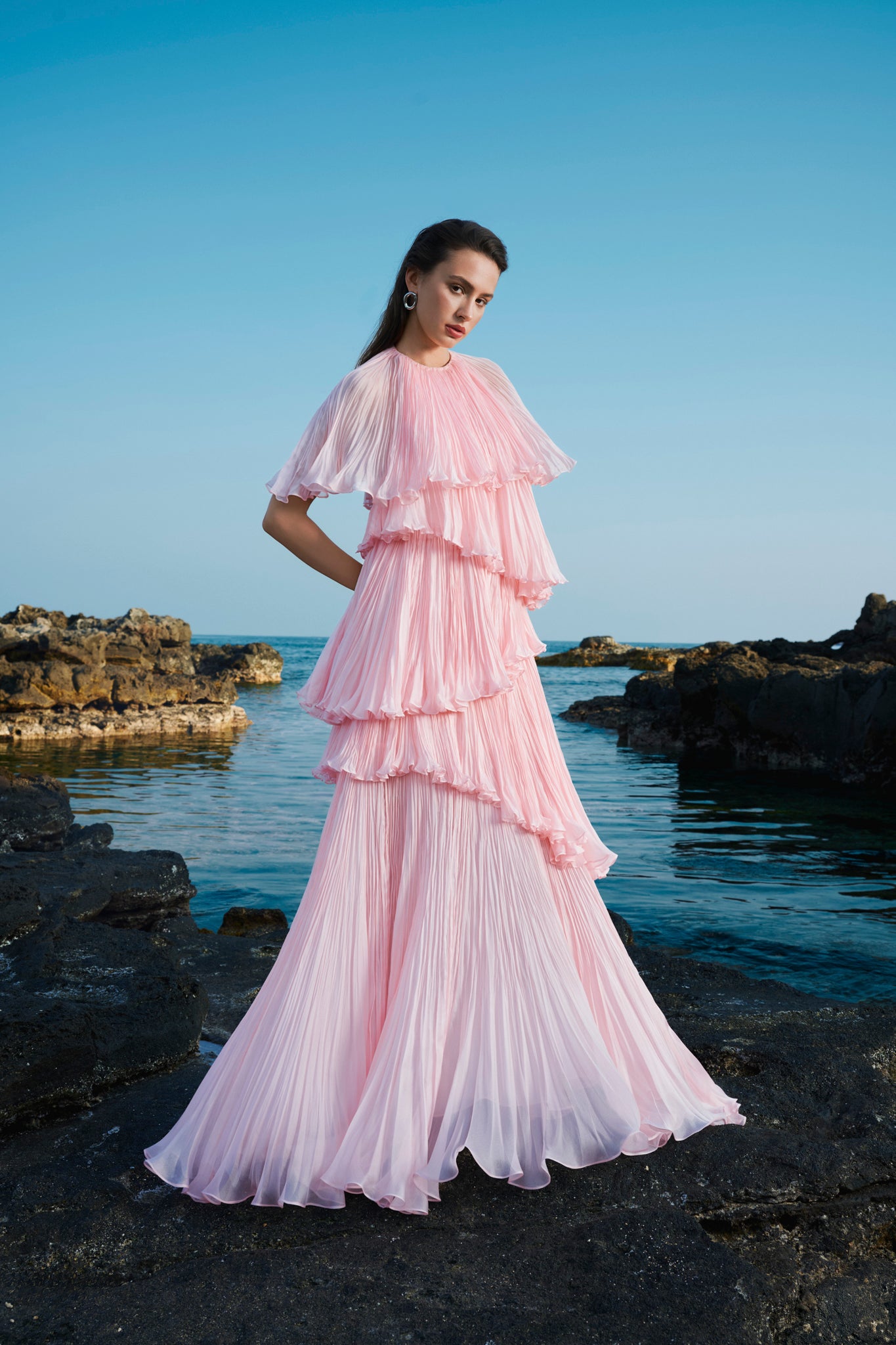Tiered Pink Maxi Dress