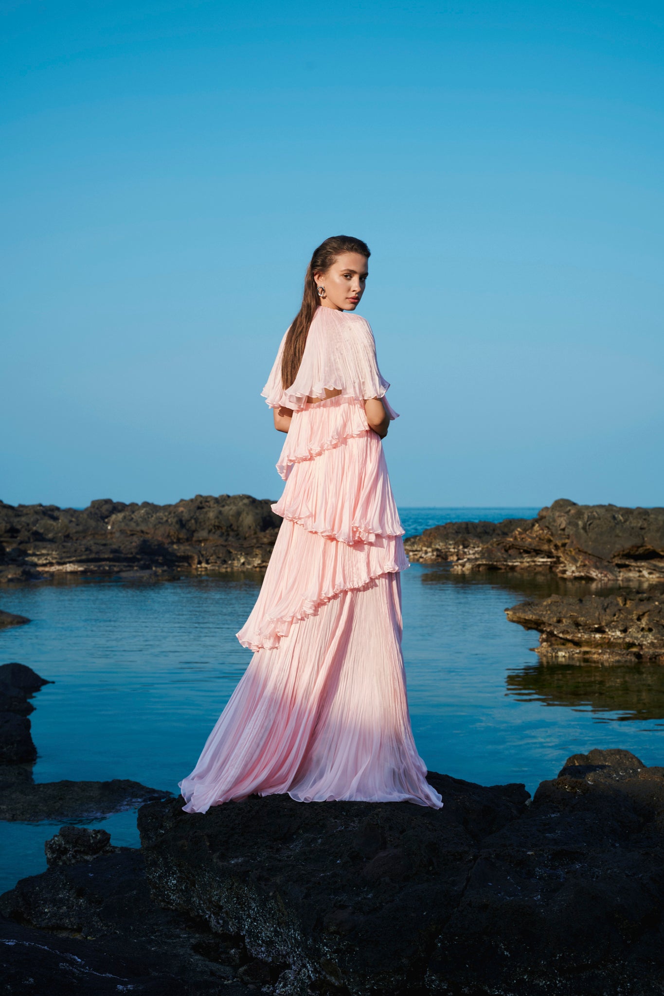 Tiered Pink Maxi Dress