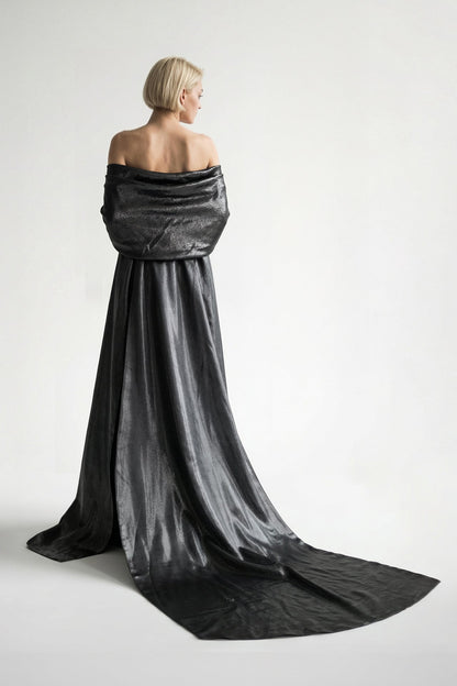 Strapless Floral Sequin Gown