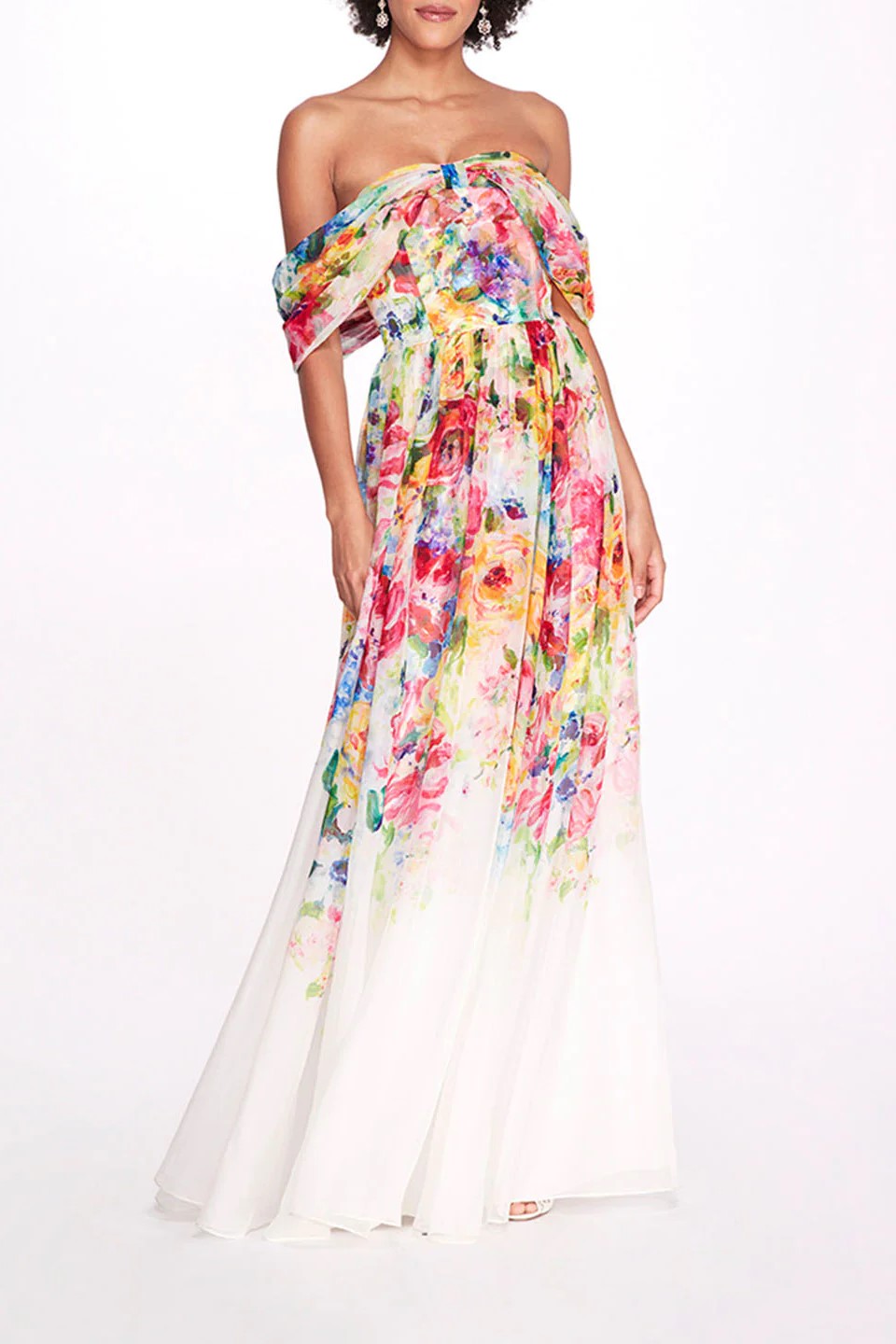 Off-Shoulder Chiffon Gown
