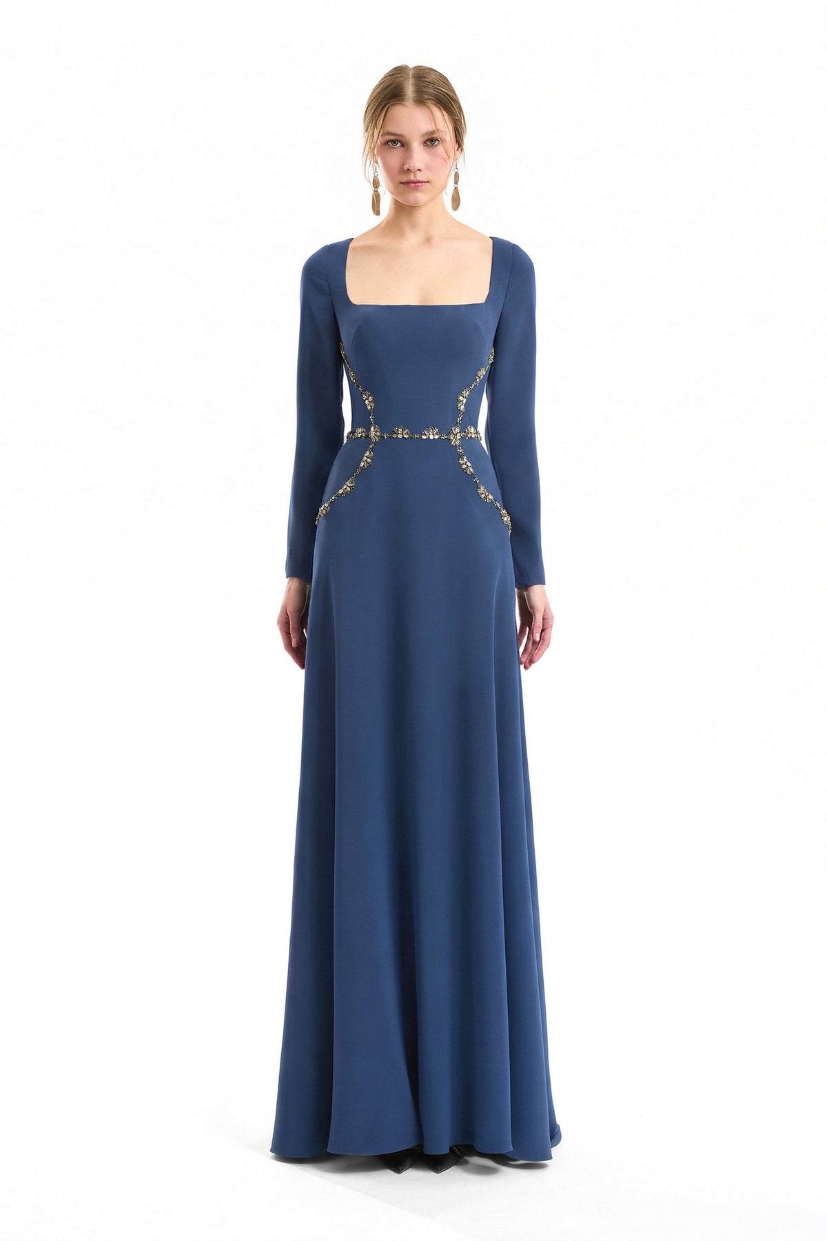 Beaded Waist Dress - Blue
