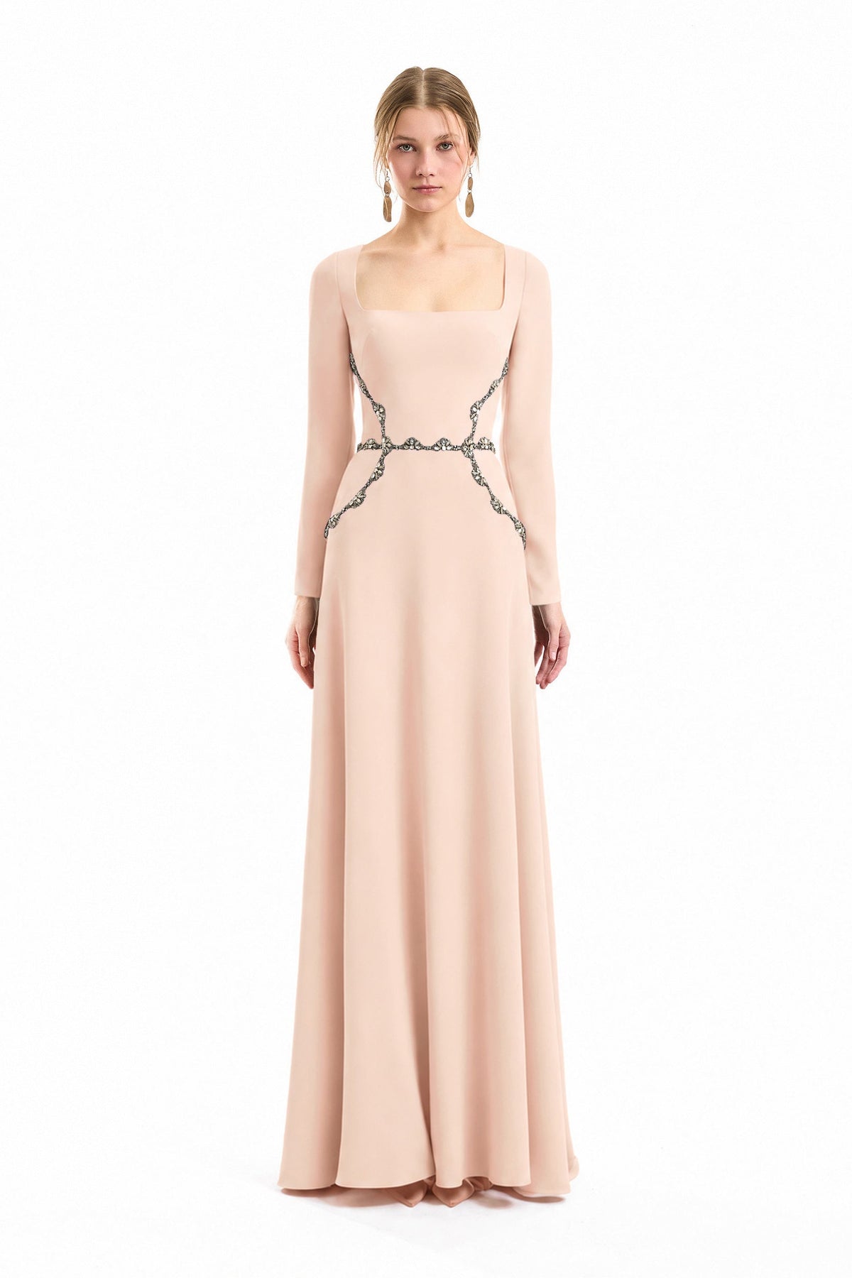 Beaded Waist Dress - Pink