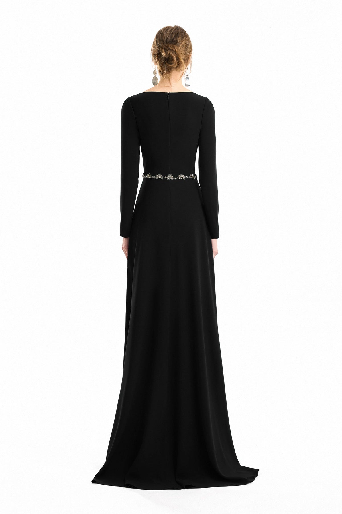 Beaded Waist Dress - Black