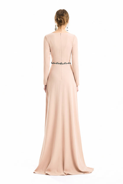 Beaded Waist Dress - Pink