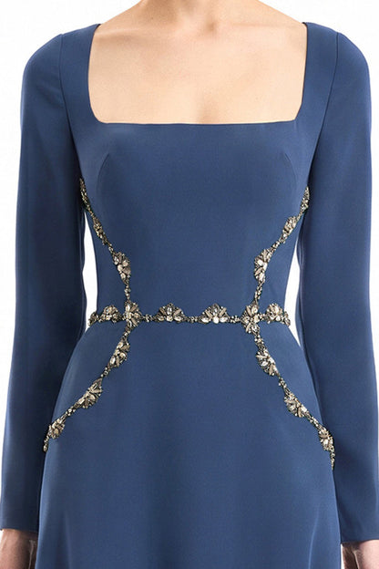 Beaded Waist Dress - Blue