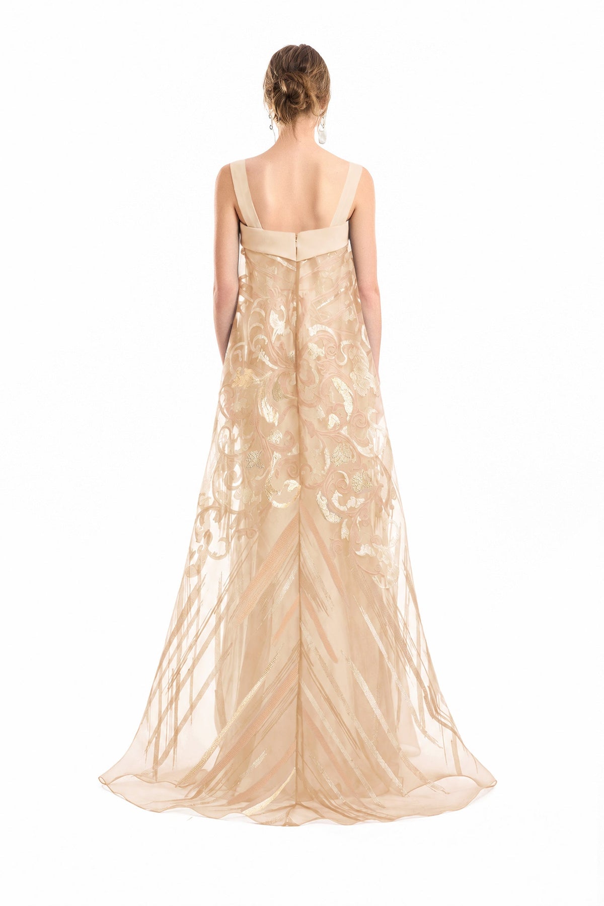 Sheer Overlay Dress - Beige