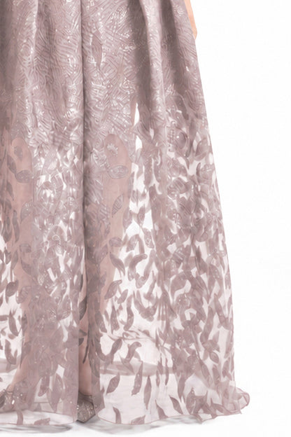 V-Neck Jacquard Dress - Pink