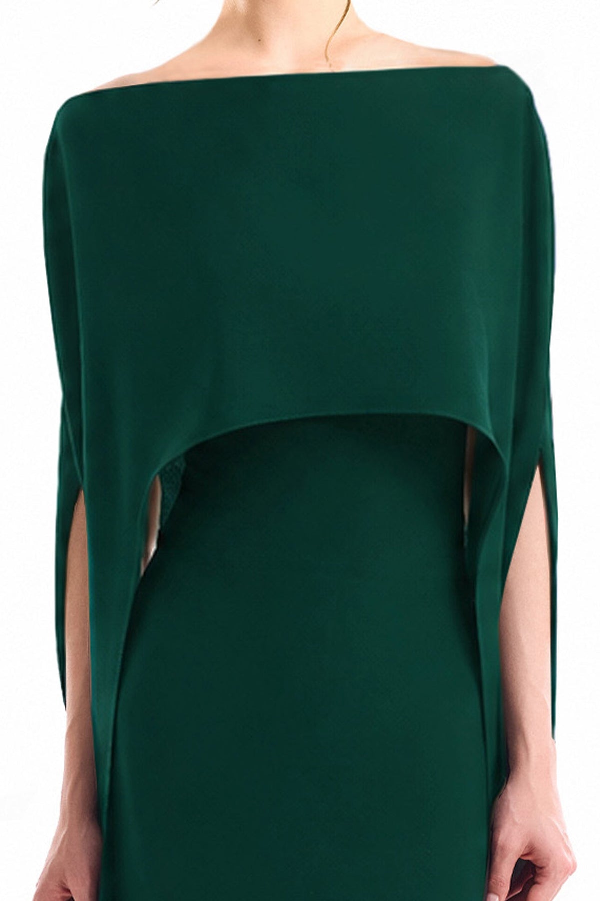 Cape Overlay Dress - Green