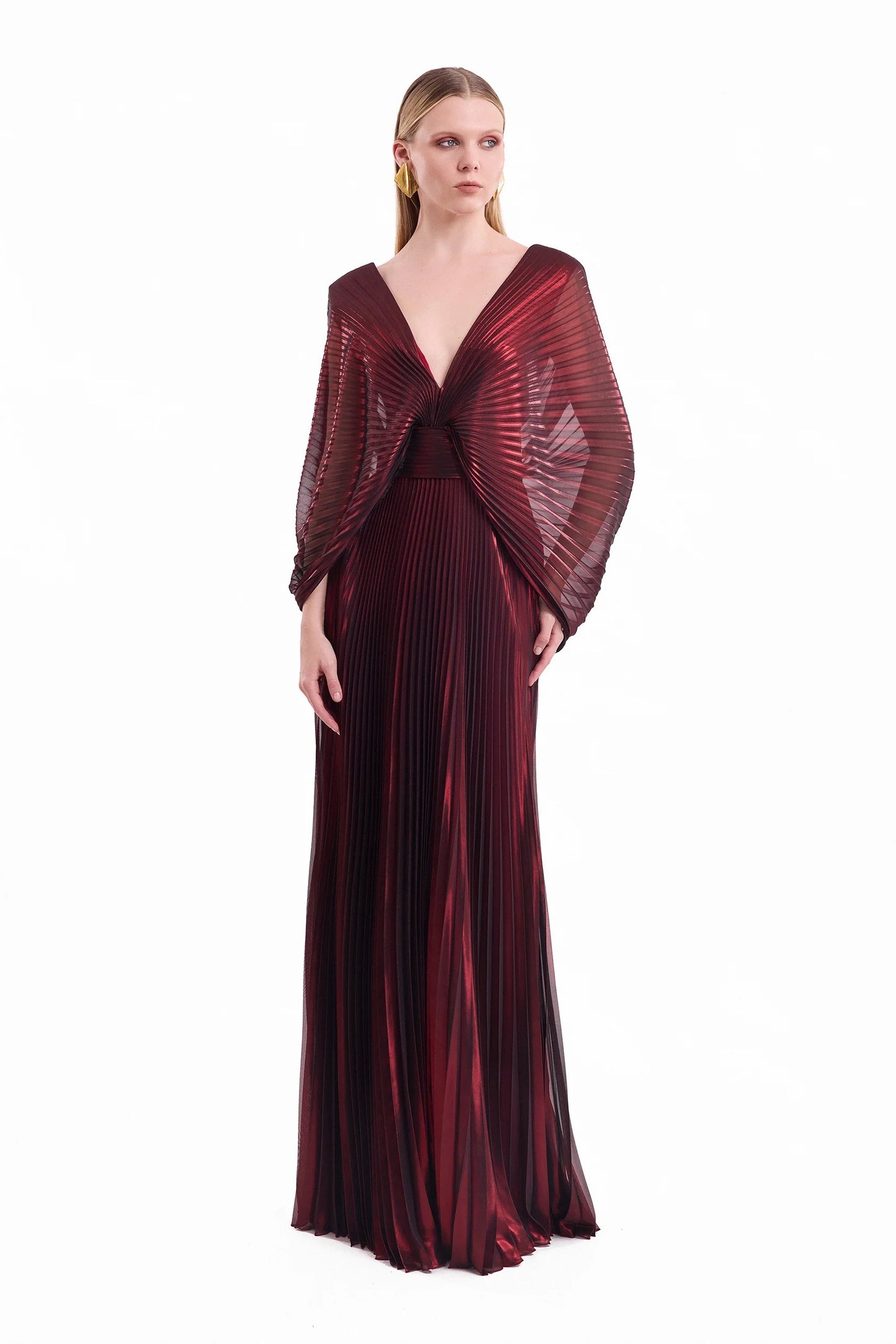 V-Neck Batwing Dress