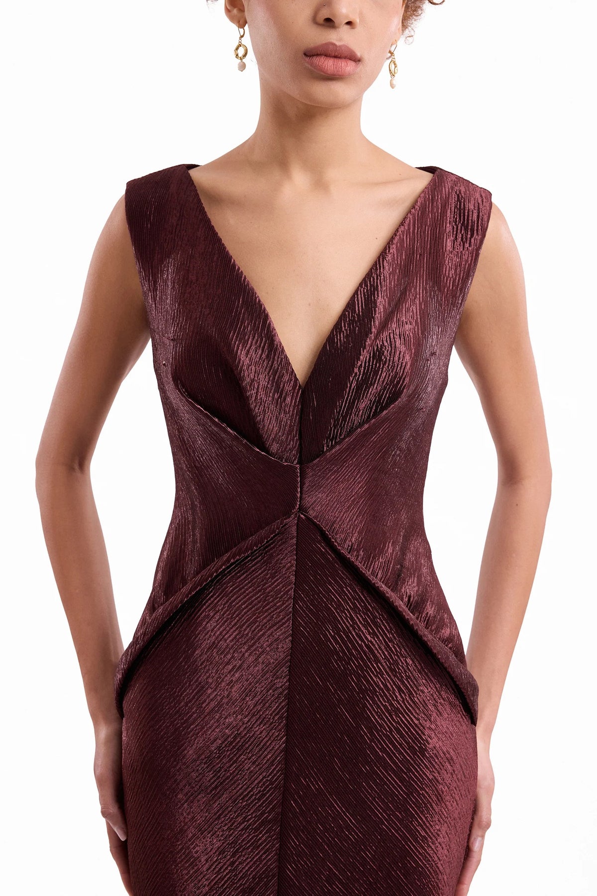 Sculpted V-Neck Dress