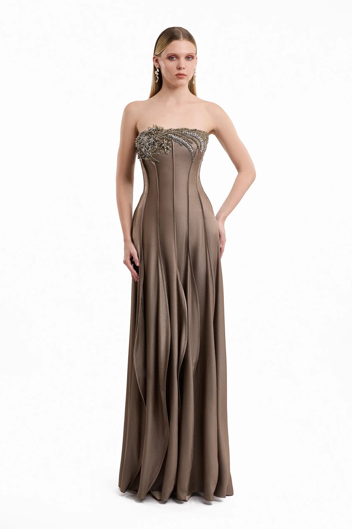 Beaded Strapless Dress