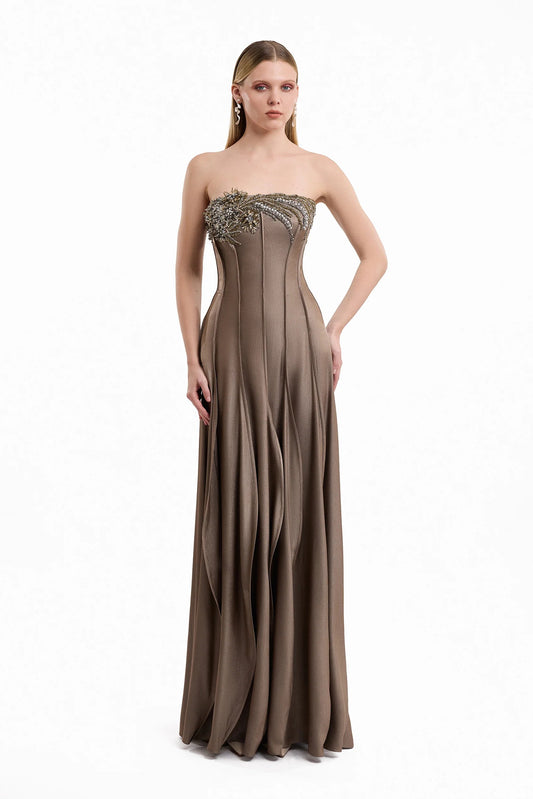 Beaded Strapless Dress