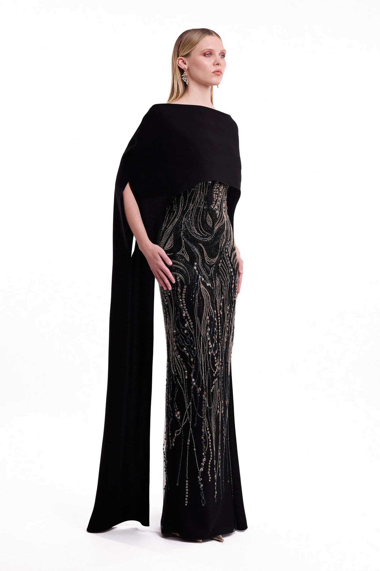 Beaded Cape Dress
