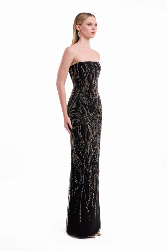 Beaded Strapless Dress