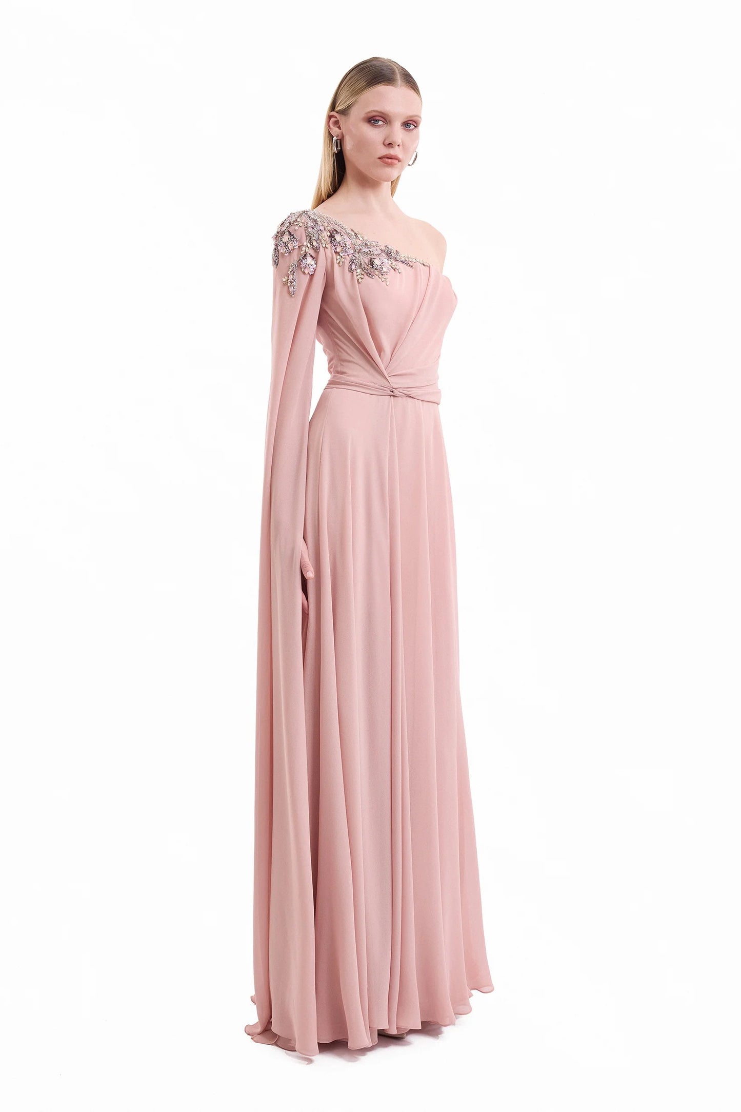 One-Shoulder Draped Dress