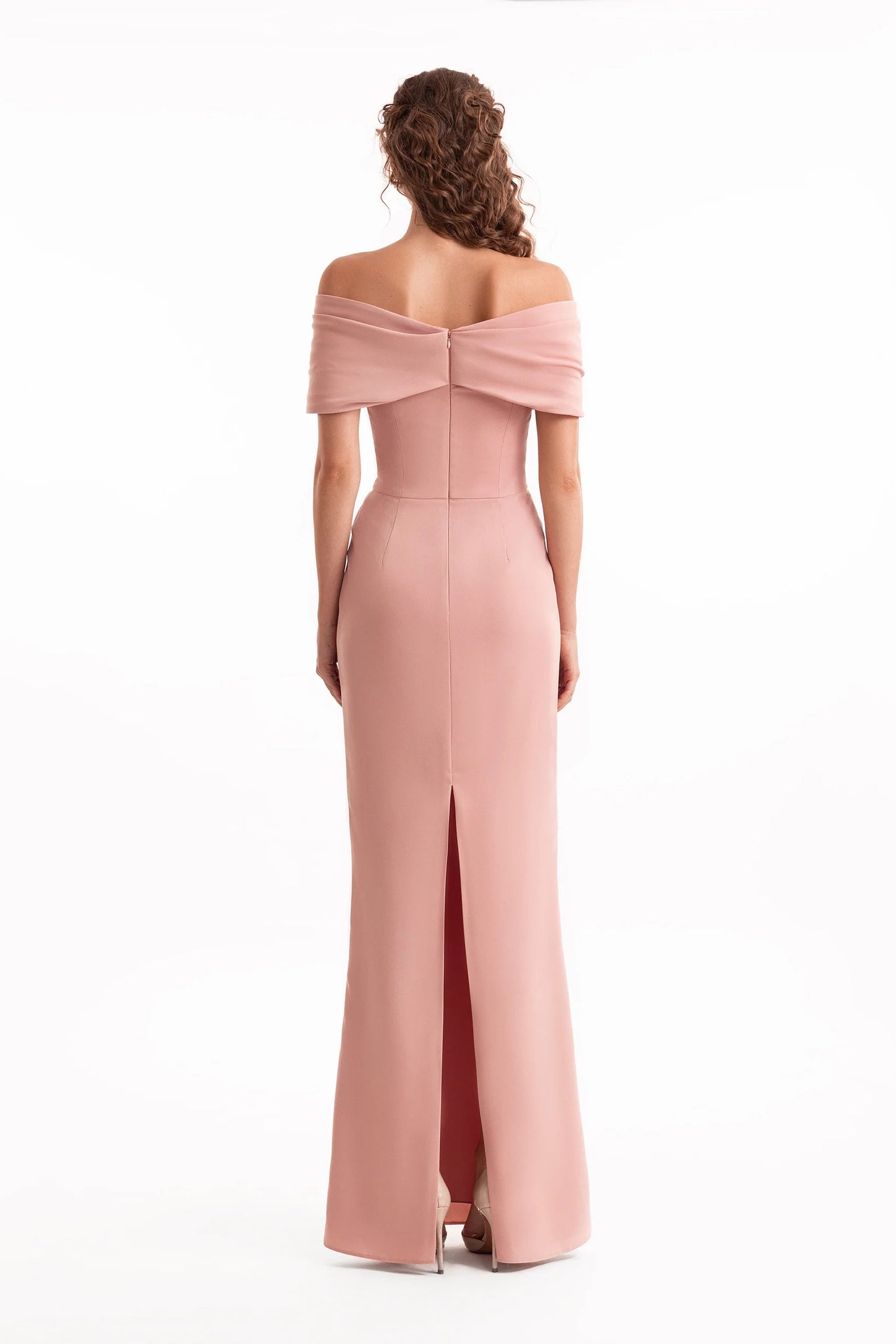 Beaded Buckle Off-Shoulder Dress