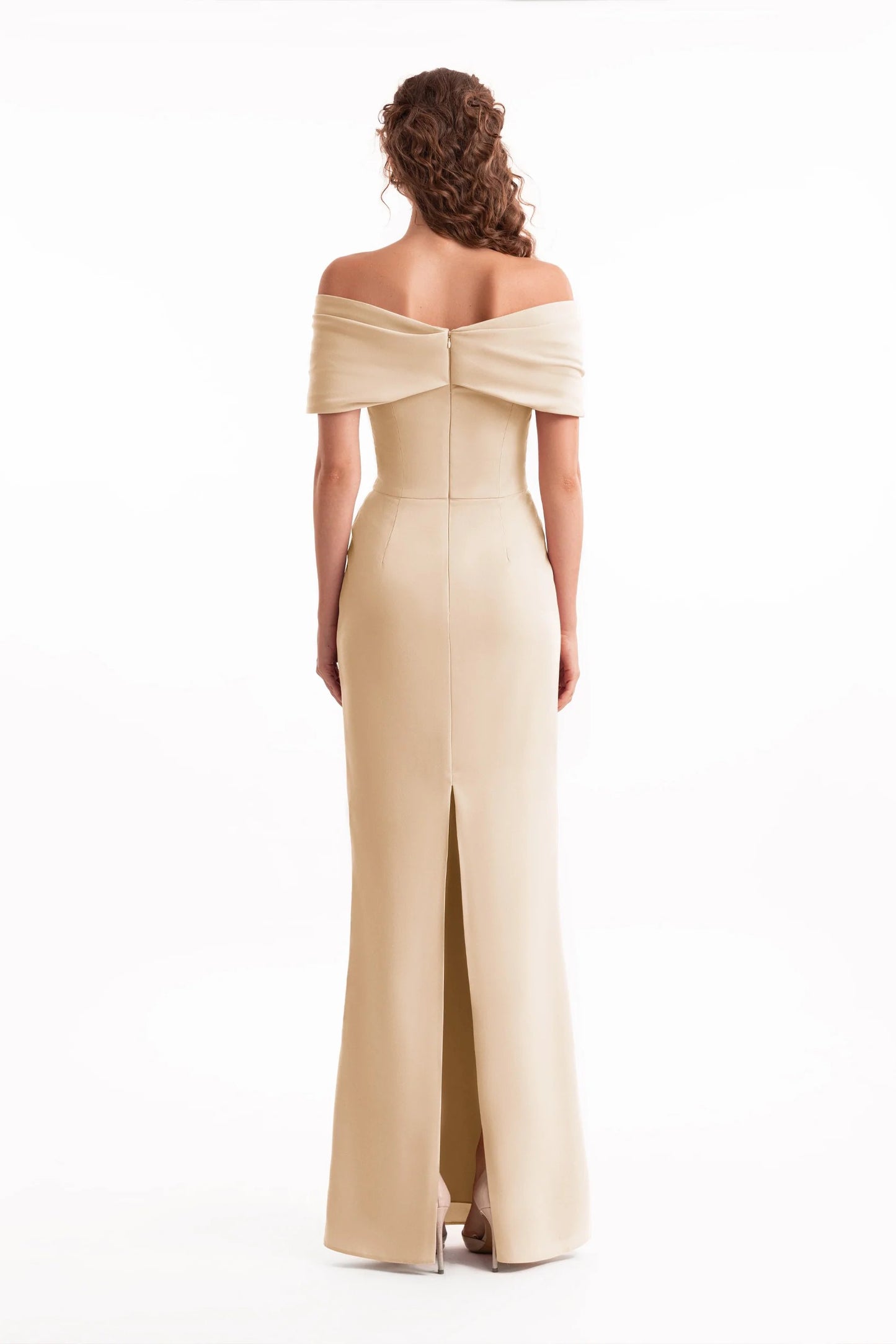 Beaded Buckle Off-Shoulder Dress