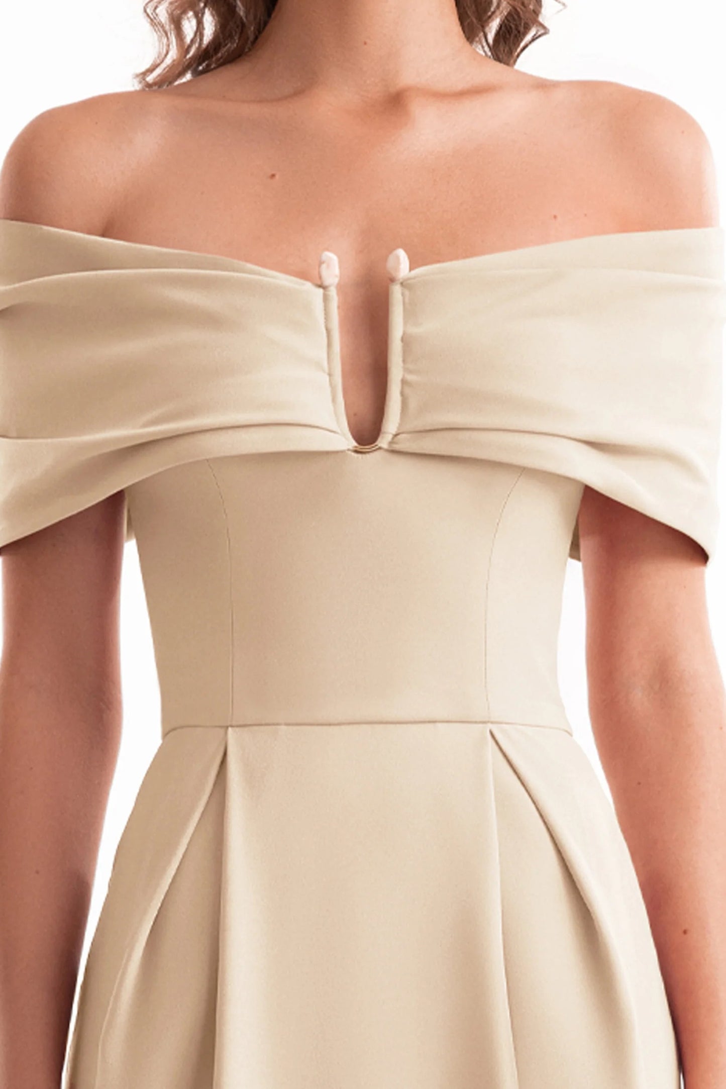 Beaded Buckle Off-Shoulder Dress