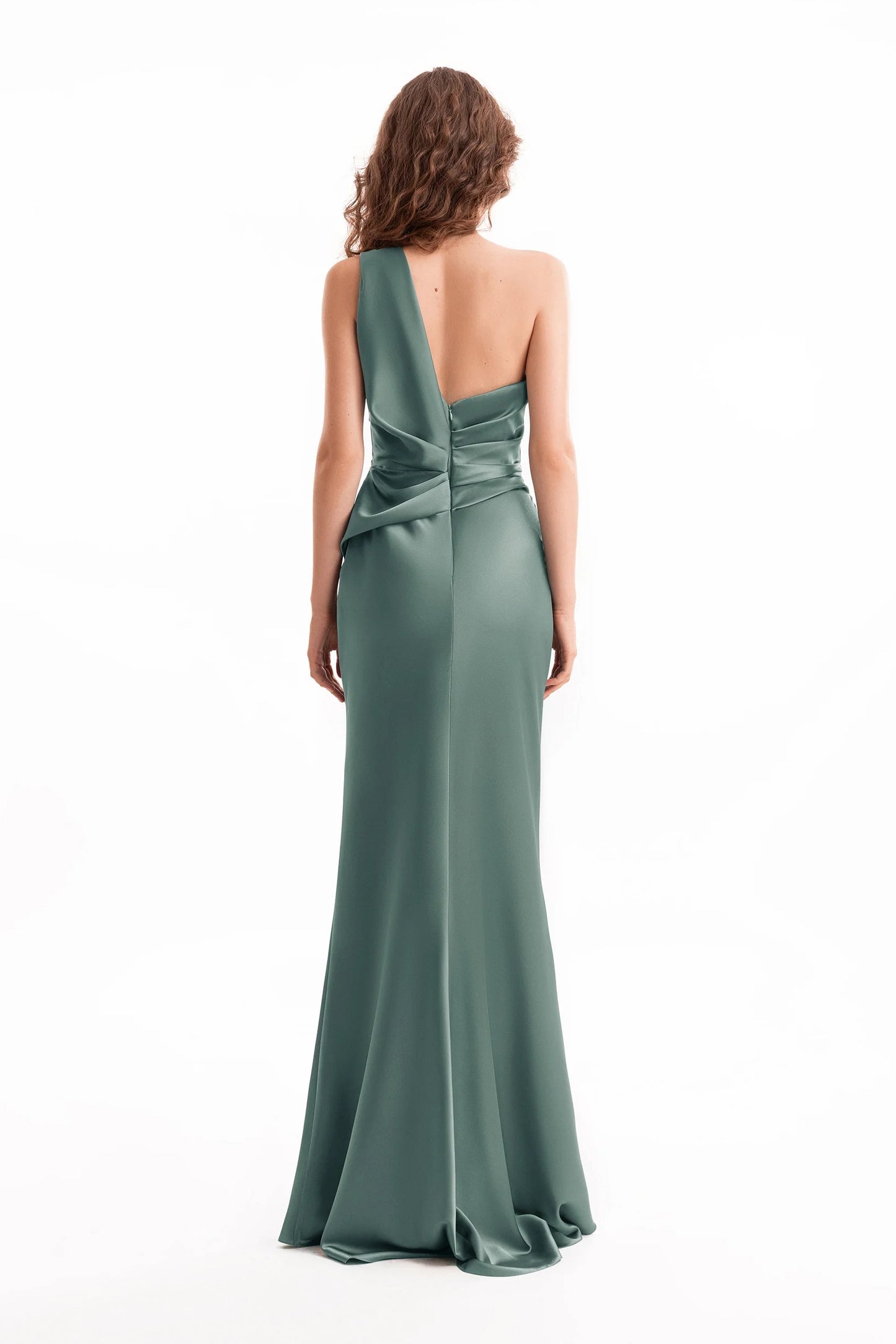 One-Shoulder Satin Dress