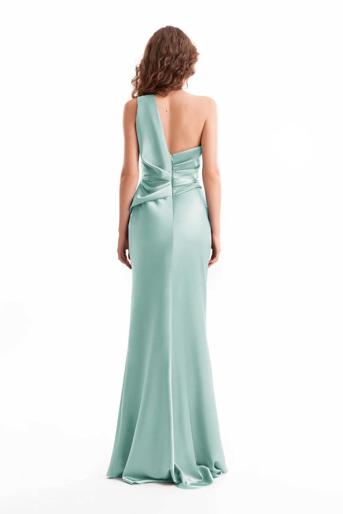 One-Shoulder Satin Dress