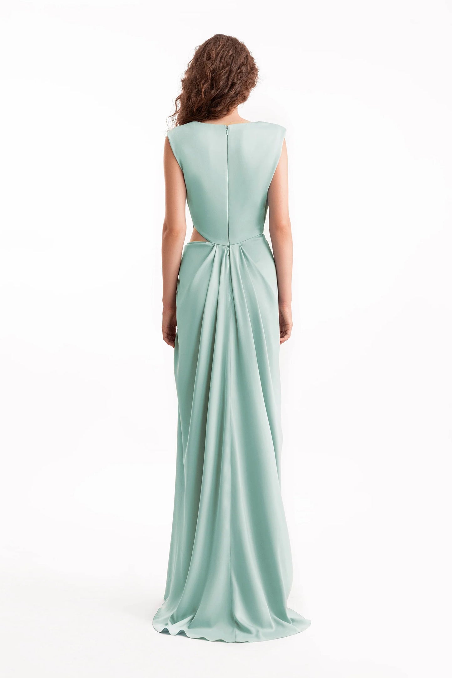 Cowl-Neck Draped Dress