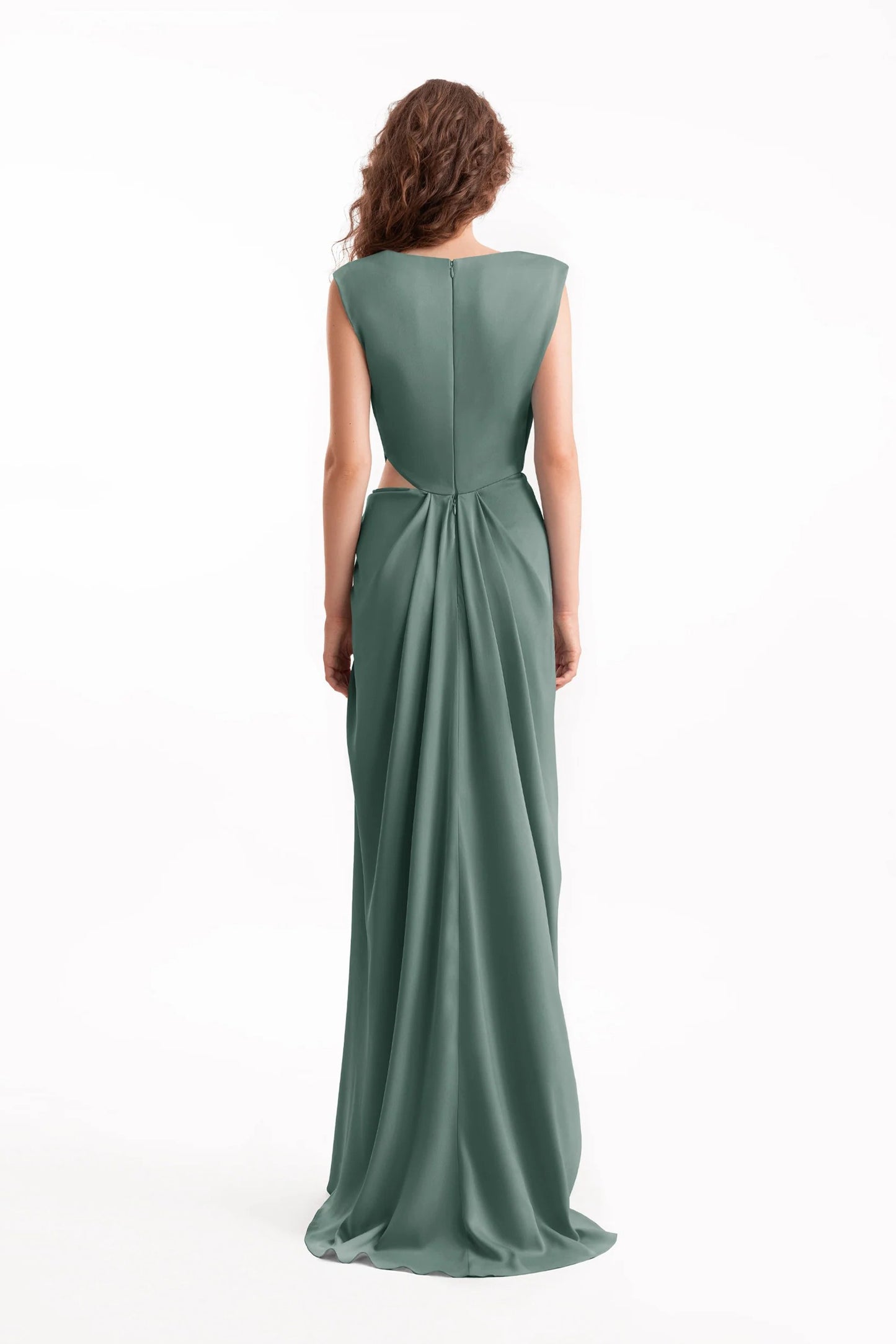 Cowl-Neck Draped Dress