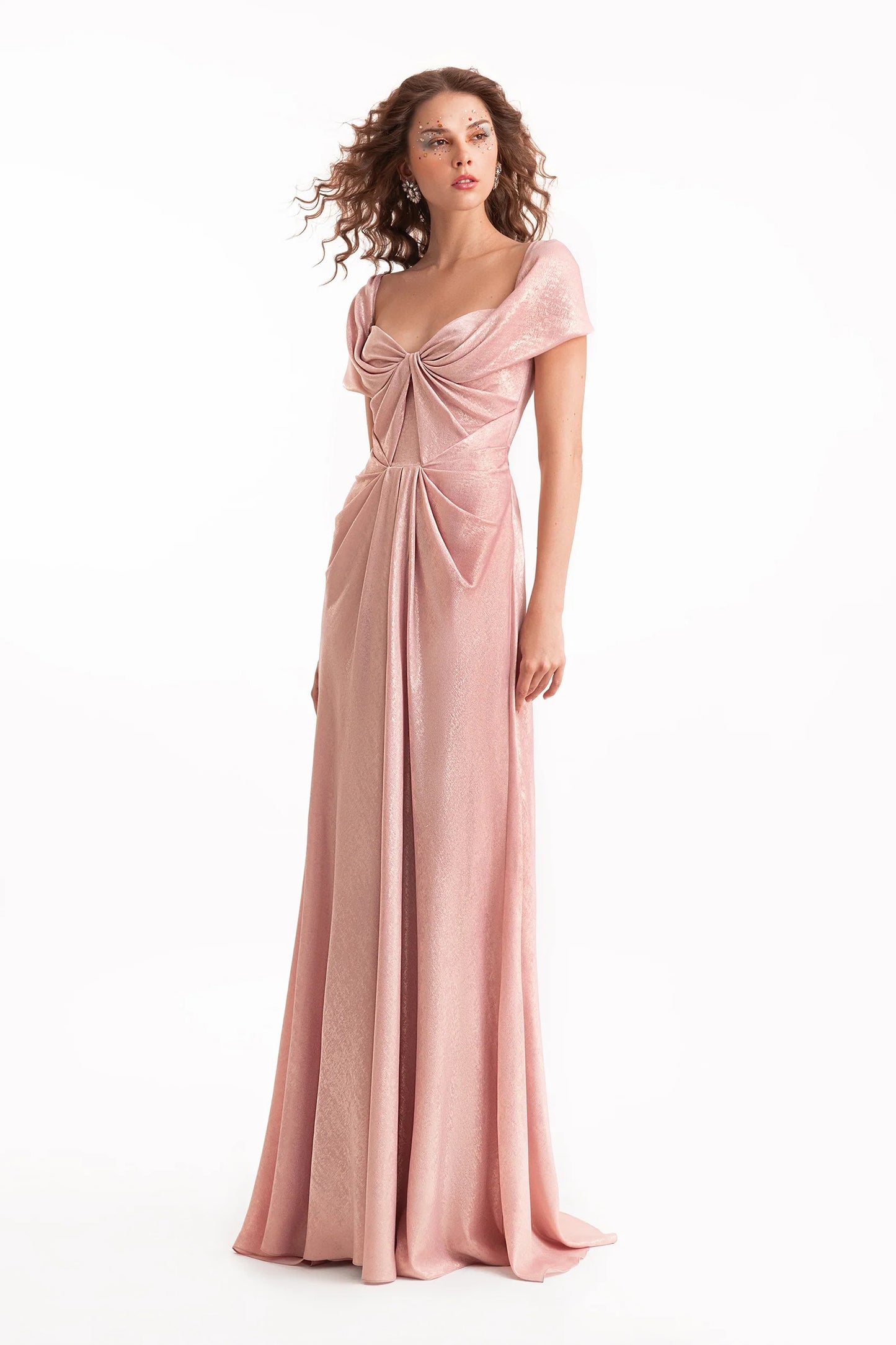 Sweetheart Draped Long Dress