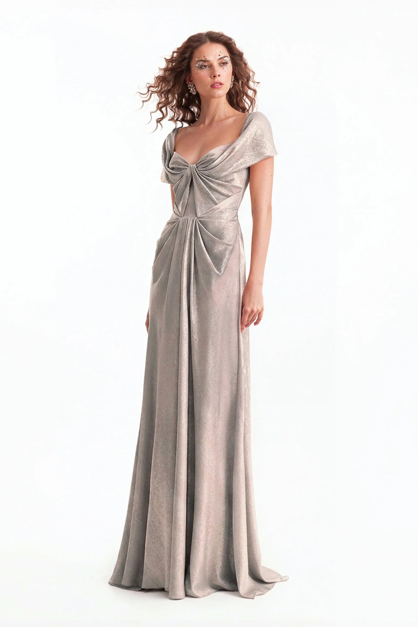 Sweetheart Draped Long Dress