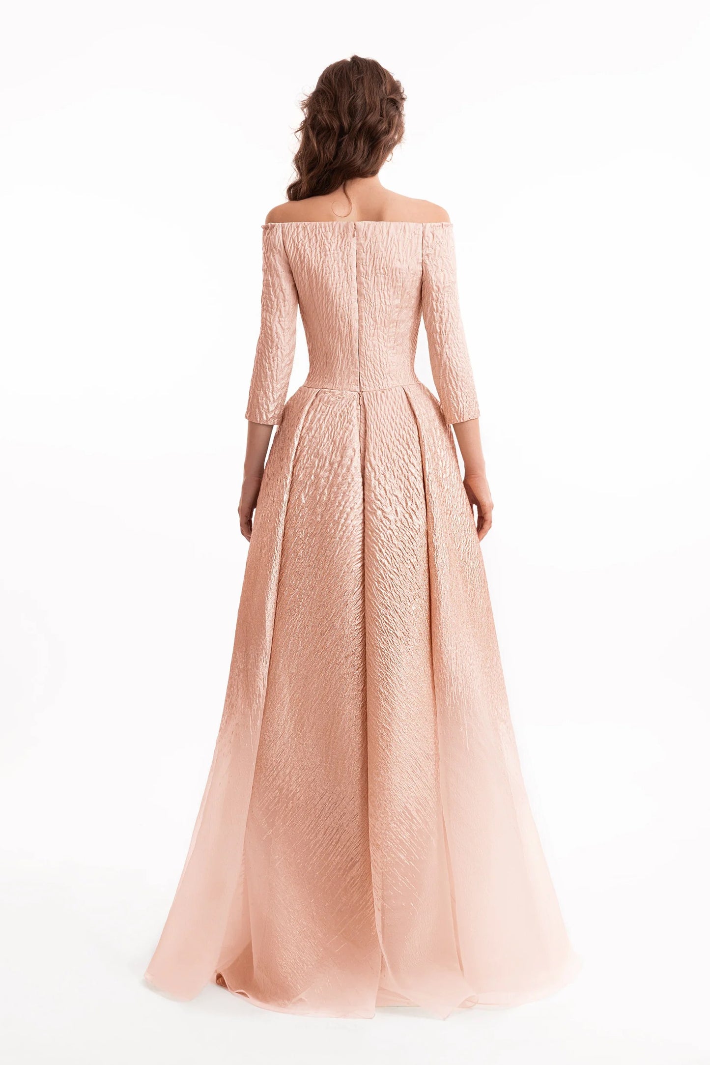 Ombré Off-Shoulder Jacquard Dress