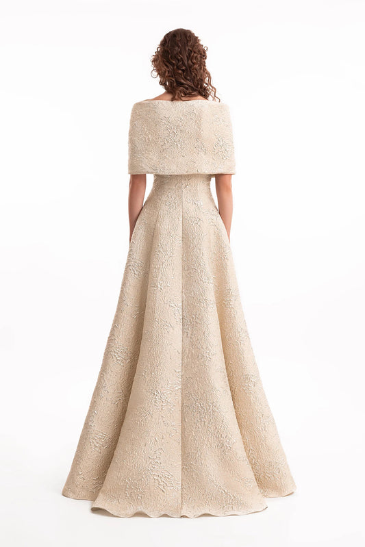 Sweetheart Off-Shoulder Jacquard Dress